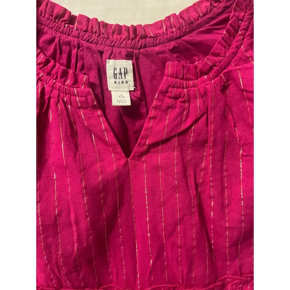 Gap Kids Girls magenta Pink Tiered Dress Size 7/8 New